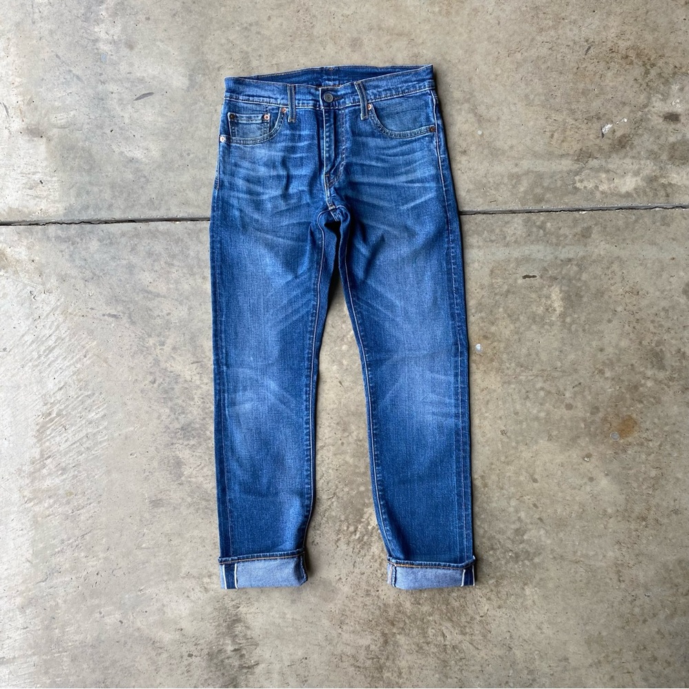 Levi’s Premium Selvedge big E redline 511 denim jeans.